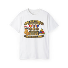 Load image into Gallery viewer, Unisex Ultra Cotton Tee - Army - Iraq War Veteran - Ribbon Bar - Map - SSI - 1st Armored Division - 3D - Enhanced
