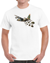 Load image into Gallery viewer, C-130 Aircraft - Camo - Dropping Cargo Bundles T Shirt