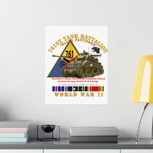 Load image into Gallery viewer, Premium Matte vertical posters - Army - 761st Tank Battalion - Black Panthers - w Tank w SSI Wwii EU SVC