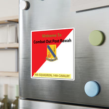 Load image into Gallery viewer, Kiss-Cut Vinyl Decals - Army - 4th Squadron, 14th Cavalry Regiment - Welcome to COP Rawah X 300