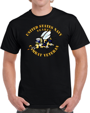 Load image into Gallery viewer, Navy - Seabee - Combat Veteran - No Shadow T Shirt