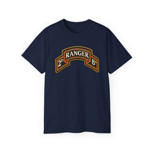 Load image into Gallery viewer, Unisex Ultra Cotton Tee - Army - 2nd Ranger Battalion - Ranger Scroll - 3D - Enhanced