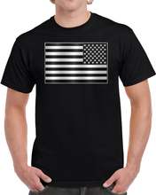Load image into Gallery viewer, Flag - United States - Black and White - 3D - Enhanced T Shirt