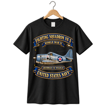 Load image into Gallery viewer, NAVY - Fighting Squadron - VF 3 - WWII FELIX Insignia - Grumman F4F Wildcat - 3D - Enhanced T Shirt