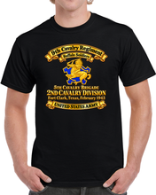 Load image into Gallery viewer, 9th Cavalry Regiment - DUI - Buffalo Soldiers - 5th Bde, 2nd Cavalry Div - United States Army - w Scene - Ft Clark Texas, Feb 1943 - 3D - Enhanced T Shirt