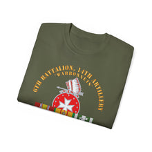 Load image into Gallery viewer, Unisex Ultra Cotton Tee - 6th Battalion, 14th Artillery Regiment - DUI - Warbonnets - VN SVC BAR - Top X 300