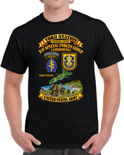 Load image into Gallery viewer, Tori Station, Okibawa, Japan, 1st Bn, 1st Special Forces Group w Flash - SSI - with Oki Tng Scene - 3D - Transparent T Shirt