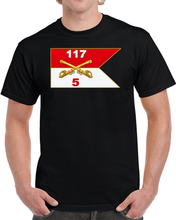 Load image into Gallery viewer, Army - 5th Squadron, 117th Cavalry Regiment - Guidon Flat - 3D - Transparent T Shirt