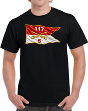 Load image into Gallery viewer, Army - 5th Squadron, 117th Cavalry Regiment - Guidon Waving - 3D - Transparent T Shirt