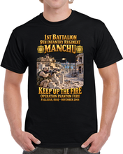 Load image into Gallery viewer, Army - 1st Bn, 9th Infantry Regiment - Manchu - DUI - Operation Phantom Fury - Fallujah, Iraq - Nov 2004 - Battle Scene - 3D - Transparent T Shirt