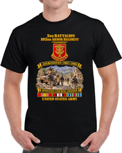 Load image into Gallery viewer, Army - DUI - 3rd Bn, 103rd Armor Regiment - EXPEDITE - Afghanistan 2007-2008 - Opn Enduring Freedom - AFGHAN SVC - Armored HumVee Patrol - 3D - Transparent T Shirt