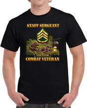 Load image into Gallery viewer, Army - Staff Sergeant - SSG - Combat Veteran - Vietnam - 3D - Transparent T Shirt