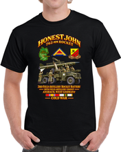 Load image into Gallery viewer, Army - Artillery - Honest John Rocket - 762MM Rocket - 3rd FA Rocket Battery, 18th FA Group, Ansbach, Germany - Cold War - 3D - Transparent T Shirt