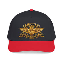 Load image into Gallery viewer, Mid Profile Baseball Cap - USCG - Aircrew Badge w txt - 3D - Enhanced