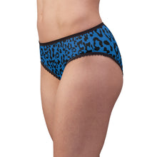 Load image into Gallery viewer, Women's Briefs - Leopard Camouflage - Blue-Black