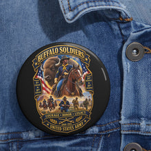 Load image into Gallery viewer, Custom Pin Buttons - Overall Buffalo Soldiers Tribute - 3D - Enhanced