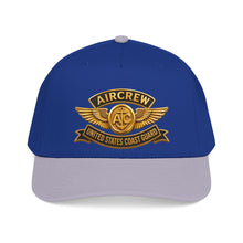 Load image into Gallery viewer, Mid Profile Baseball Cap - USCG - Aircrew Badge w txt - 3D - Enhanced