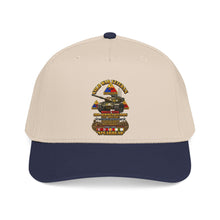 Load image into Gallery viewer, Mid Profile Baseball Cap - Army - Cold War Vet - 3rd Armored Division - Gelnhausen, Germany - M60A3 Tank - Spearhead w Fire - 3D - Enhanced