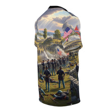 Load image into Gallery viewer, AOP Unisex Tee - Battle of Gettysburg with Crossed Flags and Musket