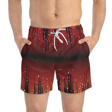 Load image into Gallery viewer, Swim Trunks - Red Night Sky Full of Stars
