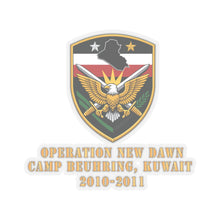 Load image into Gallery viewer, Kiss-Cut Sticker – Operation New Dawn - Camp Beuhring, Kuwait - 2010-2011 X 300