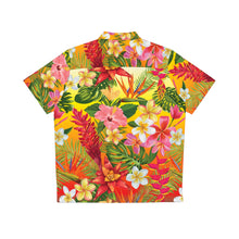 Load image into Gallery viewer, Men's Hawaiian Shirt (AOP) - Fire Panel - Tropical Flowers X 300
