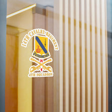 Load image into Gallery viewer, Kiss-Cut Vinyl Decals - Army - 14th Cavalry Regiment w Cav Br - 4th Squadron - Red Txt X 300