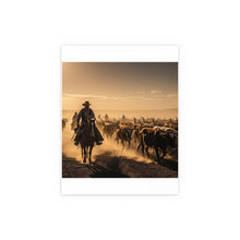 Load image into Gallery viewer, Indoor and Outdoor Silk Posters - Dirty, dusty cattle drive in the Old West