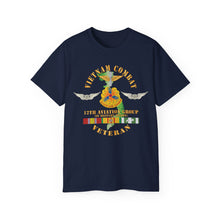 Load image into Gallery viewer, Unisex Ultra Cotton Tee - Vietnam Combat Aviation Vet w Air Crew Badge - 12th AVN GroupI Mil Region III w SVC X 300