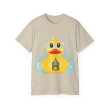 Load image into Gallery viewer, Unisex Ultra Cotton Tee - Yellow Rubber Duck - Front with Water - First Sergeant