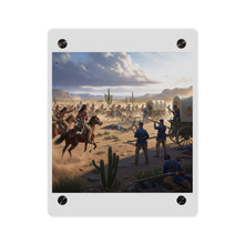 Load image into Gallery viewer, Acrylic Wall Art Panel - Apache Indians attacking a US Army defending a wagon train