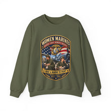 Load image into Gallery viewer, Crewneck Sweatshirt - Women Marines - Marine Corps Womens Reserve - WWII - 3D - Enhanced
