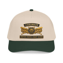 Load image into Gallery viewer, Mid Profile Baseball Cap - USCG - Coxswain - Auxiliary w txt - 3D - Enhanced