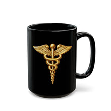 Load image into Gallery viewer, Black Mug (15oz) - Army Medical Corps Branch Insignia - 3D - Enhanced