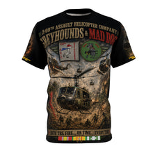 Load image into Gallery viewer, 240th Assault Helicopter Company Tribute Tee — "Greyhounds and MadDogs at War"