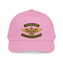 Load image into Gallery viewer, Mid Profile Baseball Cap - USCG - Aviator Badge w txt - 3D - Enhanced