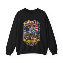Load image into Gallery viewer, Crewneck Sweatshirt - Women Marines - Marine Corps Womens Reserve - WWII - 3D - Enhanced