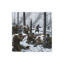 Load image into Gallery viewer, Indoor and Outdoor Silk Posters - 101st Airborne Division fighting the German Army at the Battle of Bastogne