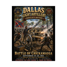 Load image into Gallery viewer, Dallas Light Artillery - Battle of Chickamauga Tribute Matte Poster - Douglas's Battery - September 19-20, 1863