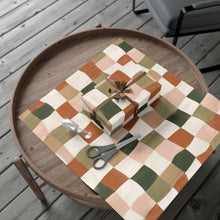Load image into Gallery viewer, Gift Wrap Paper — Hand-Painted Earthy Checkerboard Pattern