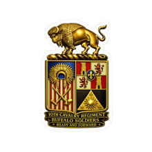 Load image into Gallery viewer, Kiss-Cut Stickers - Army - 10th Cavalry Regiment - BUffalo Soldiers - COA - Ready and Forward - 3D Enhanced