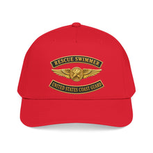 Load image into Gallery viewer, Mid Profile Baseball Cap - USCG - Aviation Rescue Swimmer w txt - 3D - Enhanced