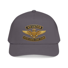 Load image into Gallery viewer, Mid Profile Baseball Cap - USCG - Aviator Badge w txt - 3D - Enhanced