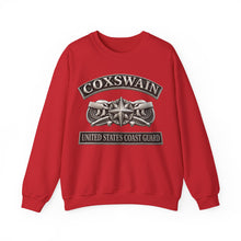 Load image into Gallery viewer, Crewneck Sweatshirt - USCG - Coxswain w txt - Silver - 3D - Enhanced