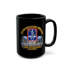 Load image into Gallery viewer, Black Mug 15 oz - 172nd Infantry Brigade - Ft Richardson, Alaska - 3D - Enhanced