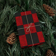 Load image into Gallery viewer, Gift Wrap Paper — Grungy red and black checkerboard pattern