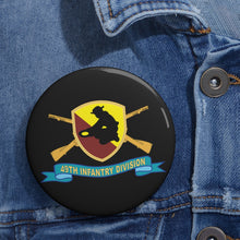 Load image into Gallery viewer, Custom Pin Buttons - 49th Infantry Division - w Br - DUI - Ribbon X 300