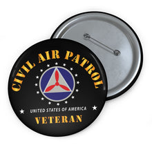 Load image into Gallery viewer, Custom Pin Buttons - CAP - Civil Air Patrol - Veteran X 300