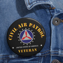 Load image into Gallery viewer, Custom Pin Buttons - CAP - Civil Air Patrol - Veteran X 300