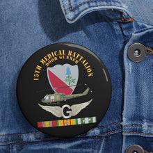 Load image into Gallery viewer, Custom Pin Buttons - 15th Medical Battalion - Vietnam w DoorGunner Wings w VN SVC X 300